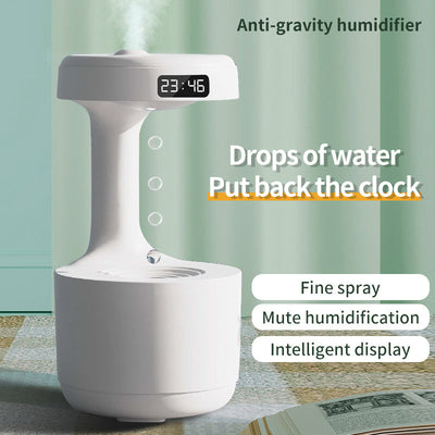 Bedroom Anti-Gravity Humidifier With Clock Water Drop Backflow Aroma Diffuser Large Capacity Office Bedroom Mute Heavy Fog Household Sprayer AekCraft