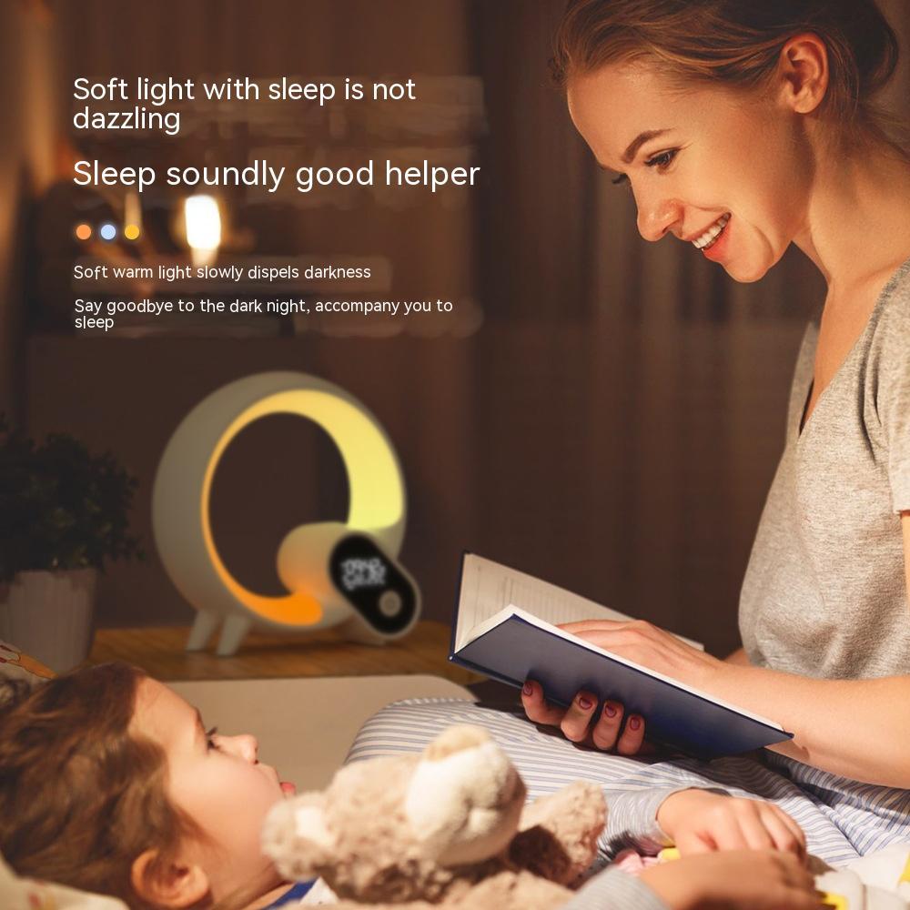 Creative Q Light Analog Sunrise Digital Display Alarm Clock Bluetooth Audio Intelligent Wake-up Q Colorful Atmosphere Light AekCraft