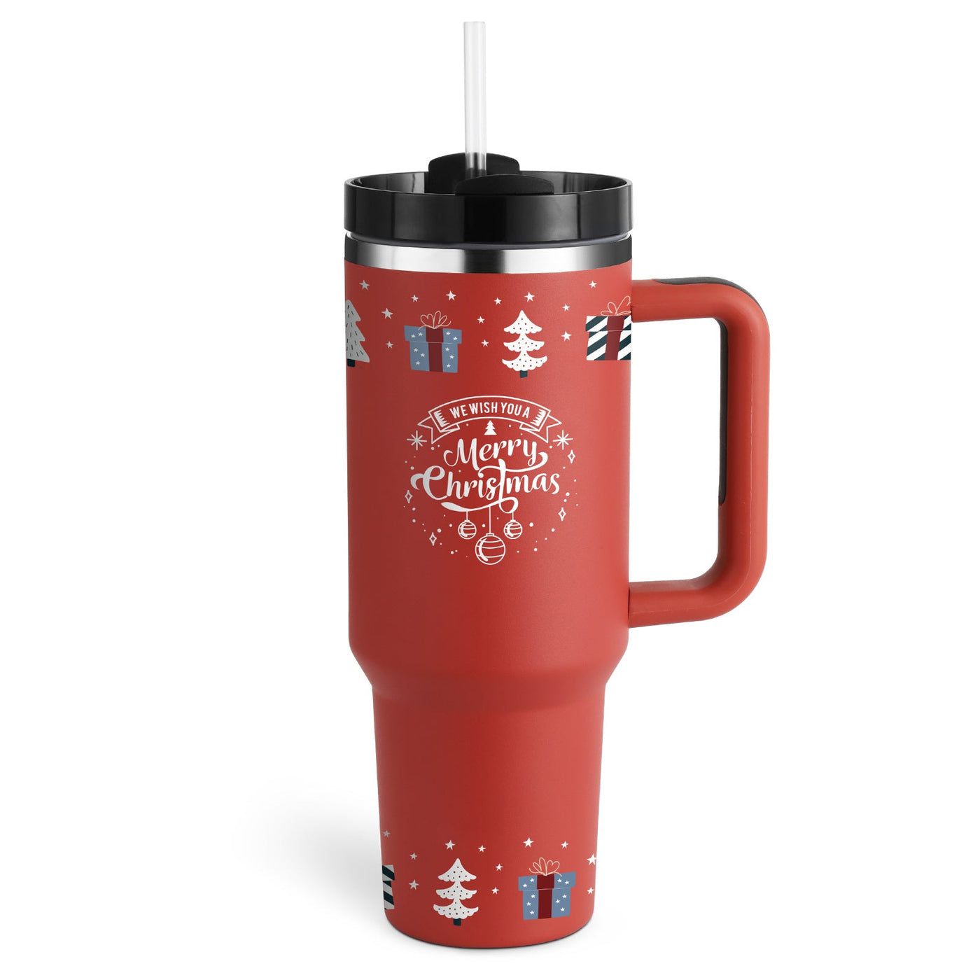 40 Oz Tumbler With Handle Straw Insulated, Stainless Steel Spill Proof Vacuum Coffee Cup Tumbler With Lid Tapered Mug Gifts For Valentine Lover Suitable For Car Gym Office Travel AekCraft
