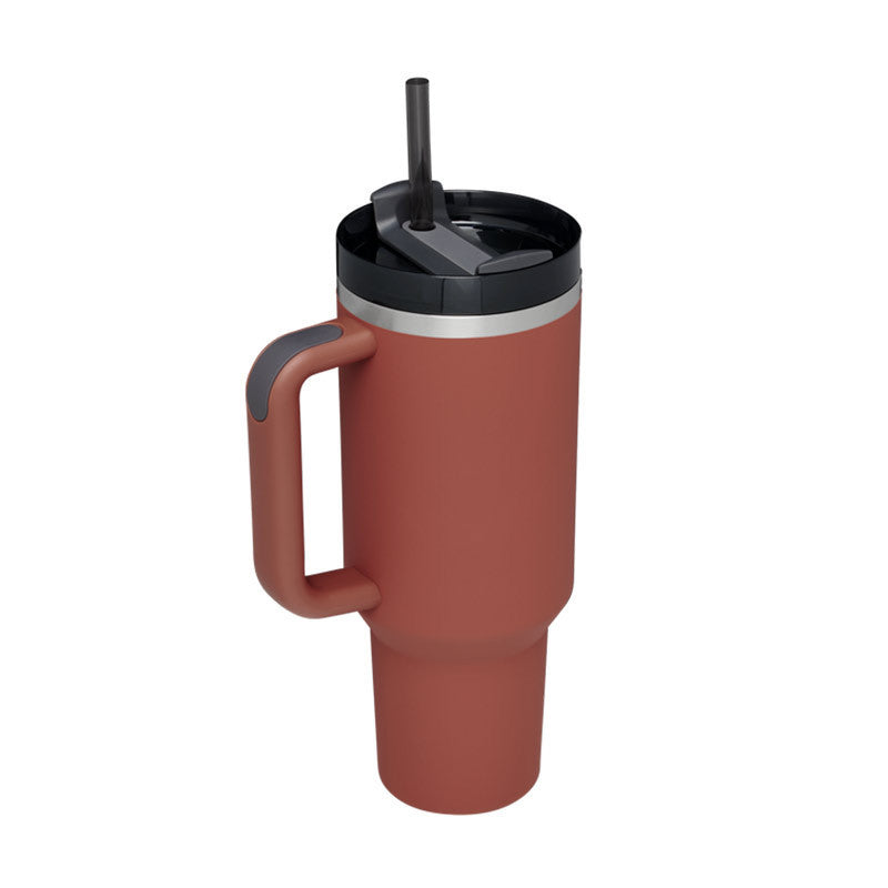 40 Oz Tumbler With Handle Straw Insulated, Stainless Steel Spill Proof Vacuum Coffee Cup Tumbler With Lid Tapered Mug Gifts For Valentine Lover Suitable For Car Gym Office Travel AekCraft