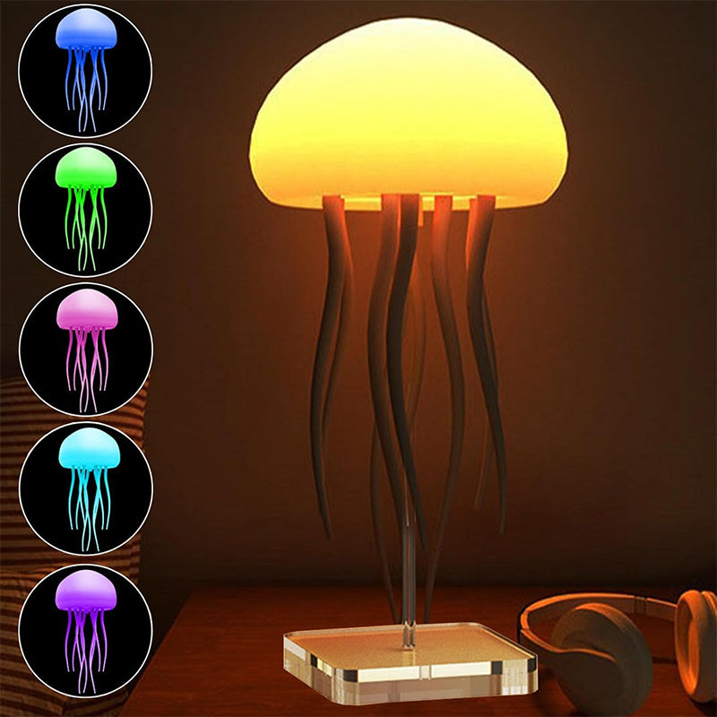 Jellyfish Mood Lamp LED Jellyfish Night Light Portable Jellyfish Lamp Jellyfish Decorations Smart Table Lamp For Bedside Desk AekCraft