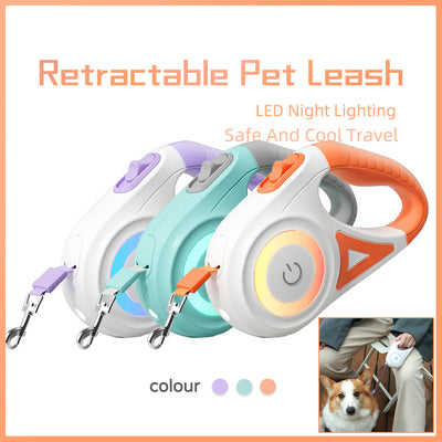 Dog Leash Retractable Leash And Dog Collar Spotlight Automatic Pet Dog Cat Traction Rope For Small Medium Dogs Pet Product AekCraft