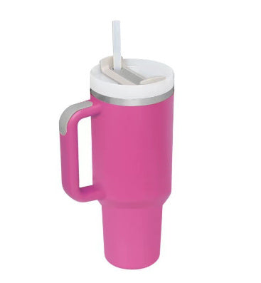 40 Oz Tumbler With Handle Straw Insulated, Stainless Steel Spill Proof Vacuum Coffee Cup Tumbler With Lid Tapered Mug Gifts For Valentine Lover Suitable For Car Gym Office Travel AekCraft