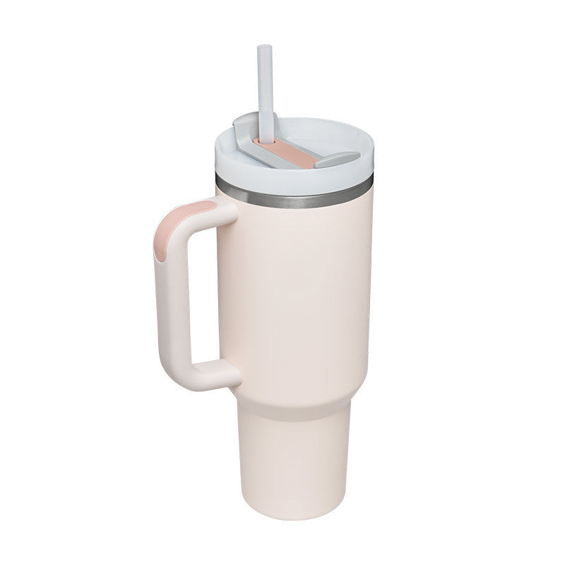 40 Oz Tumbler With Handle Straw Insulated, Stainless Steel Spill Proof Vacuum Coffee Cup Tumbler With Lid Tapered Mug Gifts For Valentine Lover Suitable For Car Gym Office Travel AekCraft