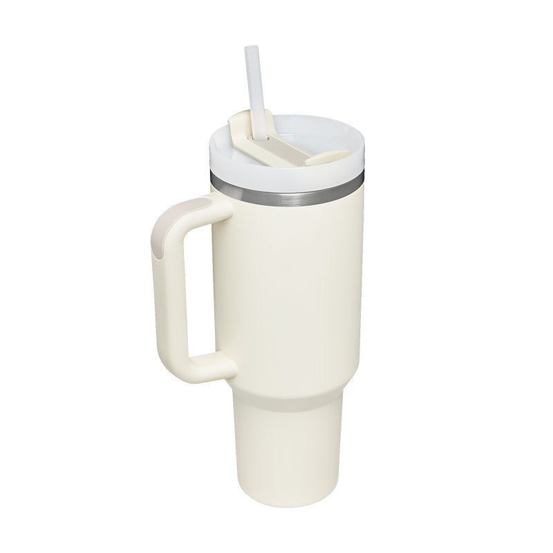 40 Oz Tumbler With Handle Straw Insulated, Stainless Steel Spill Proof Vacuum Coffee Cup Tumbler With Lid Tapered Mug Gifts For Valentine Lover Suitable For Car Gym Office Travel AekCraft