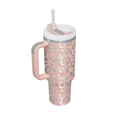 40 Oz Tumbler With Handle Straw Insulated, Stainless Steel Spill Proof Vacuum Coffee Cup Tumbler With Lid Tapered Mug Gifts For Valentine Lover Suitable For Car Gym Office Travel AekCraft