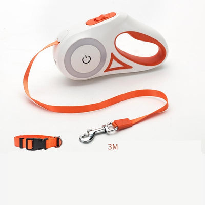 Dog Leash Retractable Leash And Dog Collar Spotlight Automatic Pet Dog Cat Traction Rope For Small Medium Dogs Pet Product AekCraft