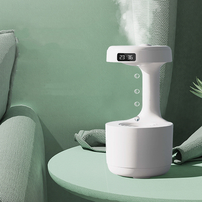 Bedroom Anti-Gravity Humidifier With Clock Water Drop Backflow Aroma Diffuser Large Capacity Office Bedroom Mute Heavy Fog Household Sprayer AekCraft