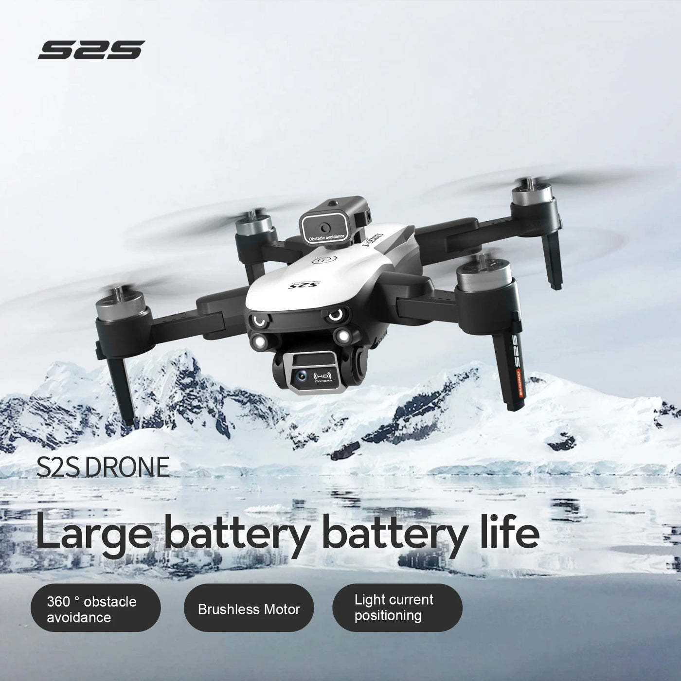 Brushless Motor S2S Folding Drone Obstacle Avoidance Optical Flow Hovering Quadcopter Electric Lens Remote Control Aircraft AekCraft