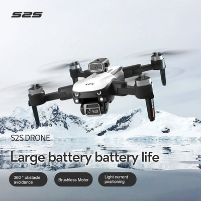Brushless Motor S2S Folding Drone Obstacle Avoidance Optical Flow Hovering Quadcopter Electric Lens Remote Control Aircraft AekCraft