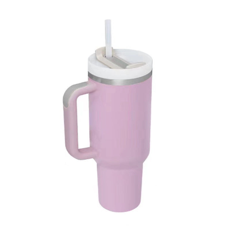 40 Oz Tumbler With Handle Straw Insulated, Stainless Steel Spill Proof Vacuum Coffee Cup Tumbler With Lid Tapered Mug Gifts For Valentine Lover Suitable For Car Gym Office Travel AekCraft
