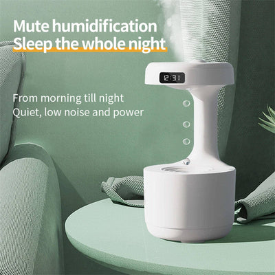 Bedroom Anti-Gravity Humidifier With Clock Water Drop Backflow Aroma Diffuser Large Capacity Office Bedroom Mute Heavy Fog Household Sprayer AekCraft