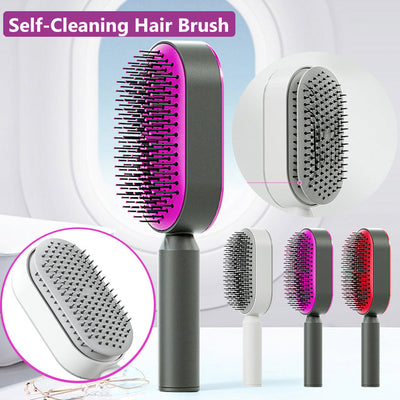Self Cleaning Hair Brush For Women One-key Cleaning Hair Loss Airbag Massage Scalp Comb Anti-Static Hairbrush AekCraft