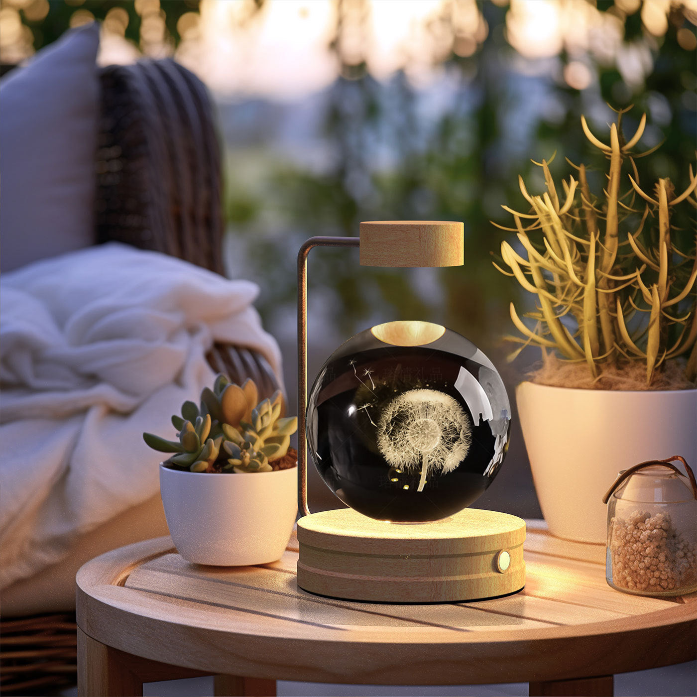 Crystal Ball Cosmic Dinosaur Indoor Night Light USB Power Warm Bedside Light Birthday Gift Night Lamp AekCraft