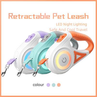 Dog Leash Retractable Leash And Dog Collar Spotlight Automatic Pet Dog Cat Traction Rope For Small Medium Dogs Pet Product AekCraft