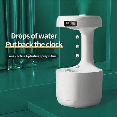 Bedroom Anti-Gravity Humidifier With Clock Water Drop Backflow Aroma Diffuser Large Capacity Office Bedroom Mute Heavy Fog Household Sprayer AekCraft