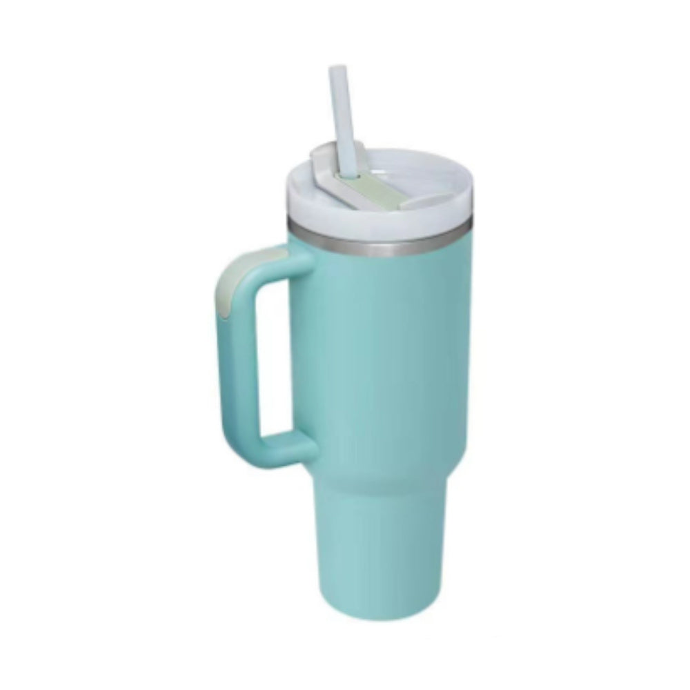 40 Oz Tumbler With Handle Straw Insulated, Stainless Steel Spill Proof Vacuum Coffee Cup Tumbler With Lid Tapered Mug Gifts For Valentine Lover Suitable For Car Gym Office Travel AekCraft