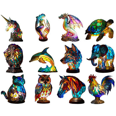 3D Colored Animal Light Desk Lamp Animal Series Decorative Night Light Animal Elephant Owl Cat Vintage Table Lamp Home Decoration AekCraft
