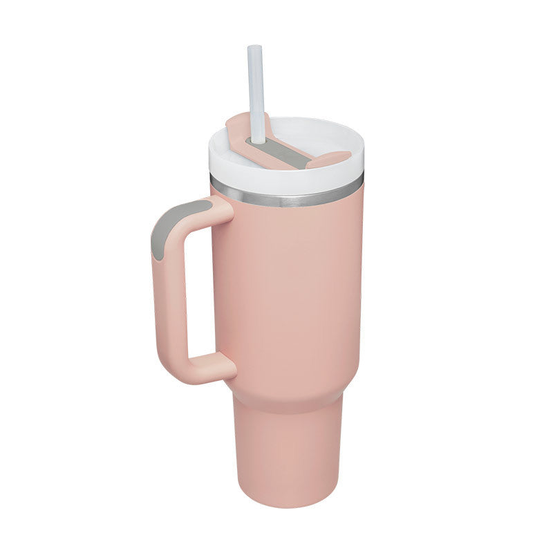40 Oz Tumbler With Handle Straw Insulated, Stainless Steel Spill Proof Vacuum Coffee Cup Tumbler With Lid Tapered Mug Gifts For Valentine Lover Suitable For Car Gym Office Travel AekCraft